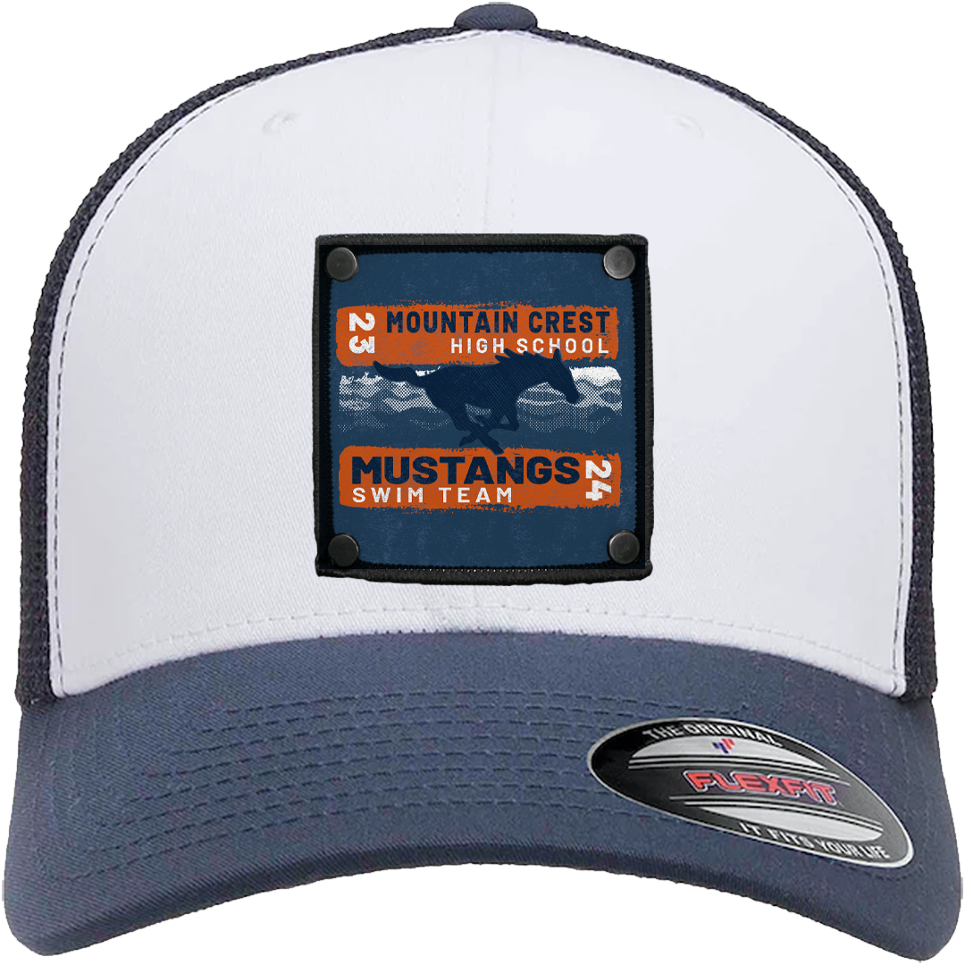 MC Swim Fan Large Square Patch on Navy, White and Navy Hat