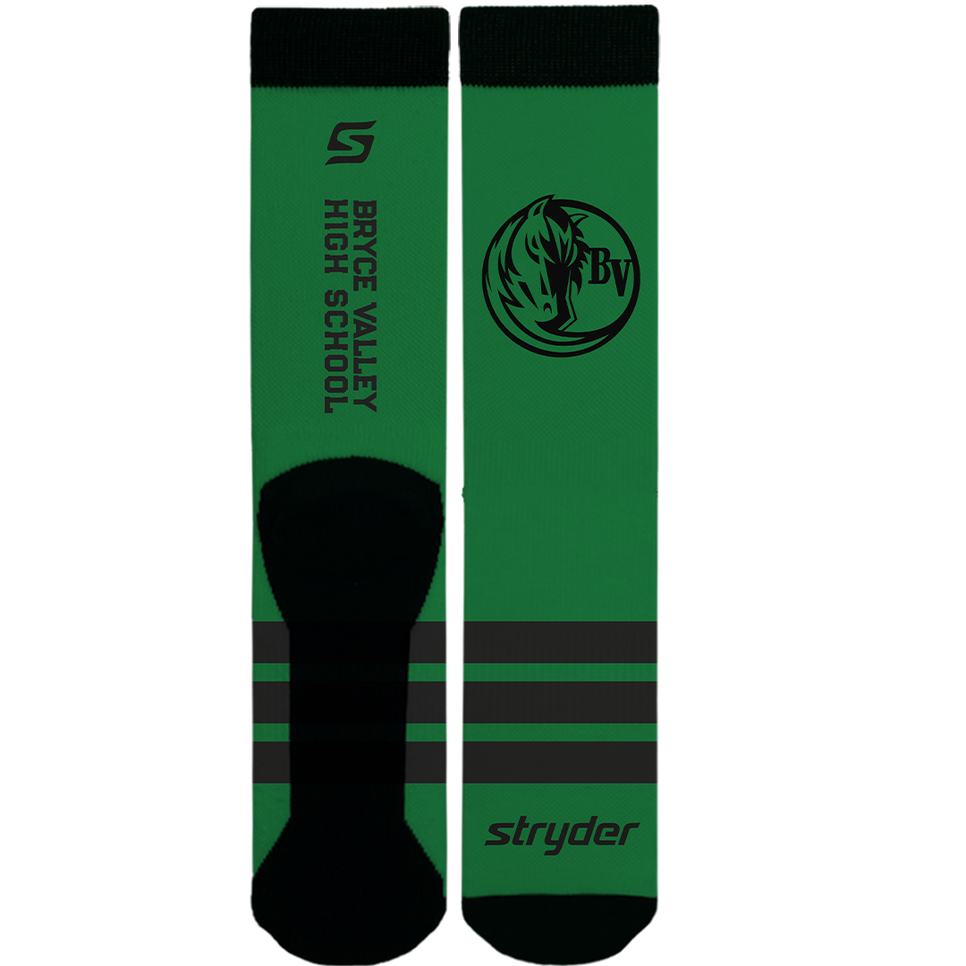 Sock BVHS Mustang Head in Circle