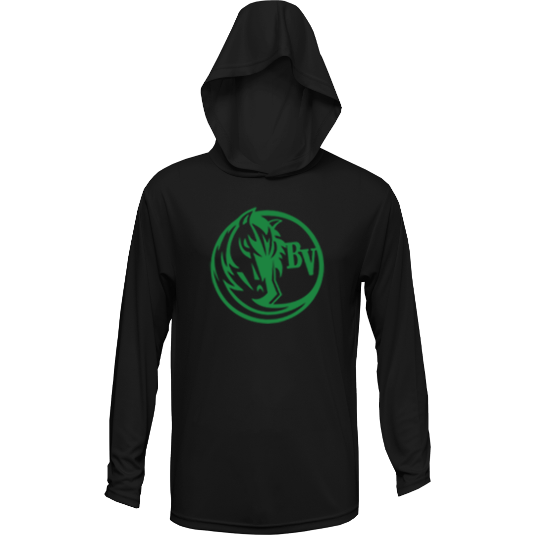 TEE BVHS Mustang Head in Circle long sleeve, hooded