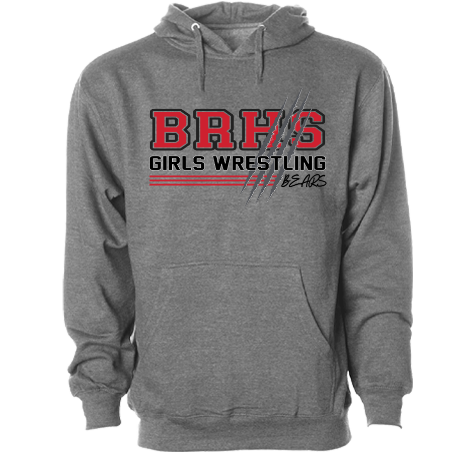 BRHS Bear Stripes Hoodie Gunmetal Heather S